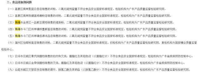 深圳珠海多家銷售點被抽檢河粉不合格出現(xiàn)食品添加劑問題
